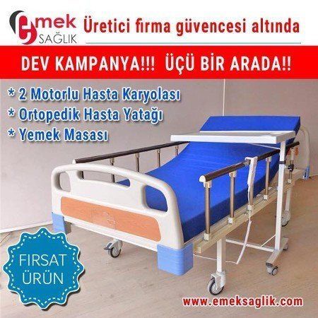 Tabanca Korkuluklu Hasta Yatağı Yemek Ma - Medikaltec Tabanca Korkuluklu Hasta Yatağı Y Masası Medikaltec8619 - Görsel 1 (Ön…