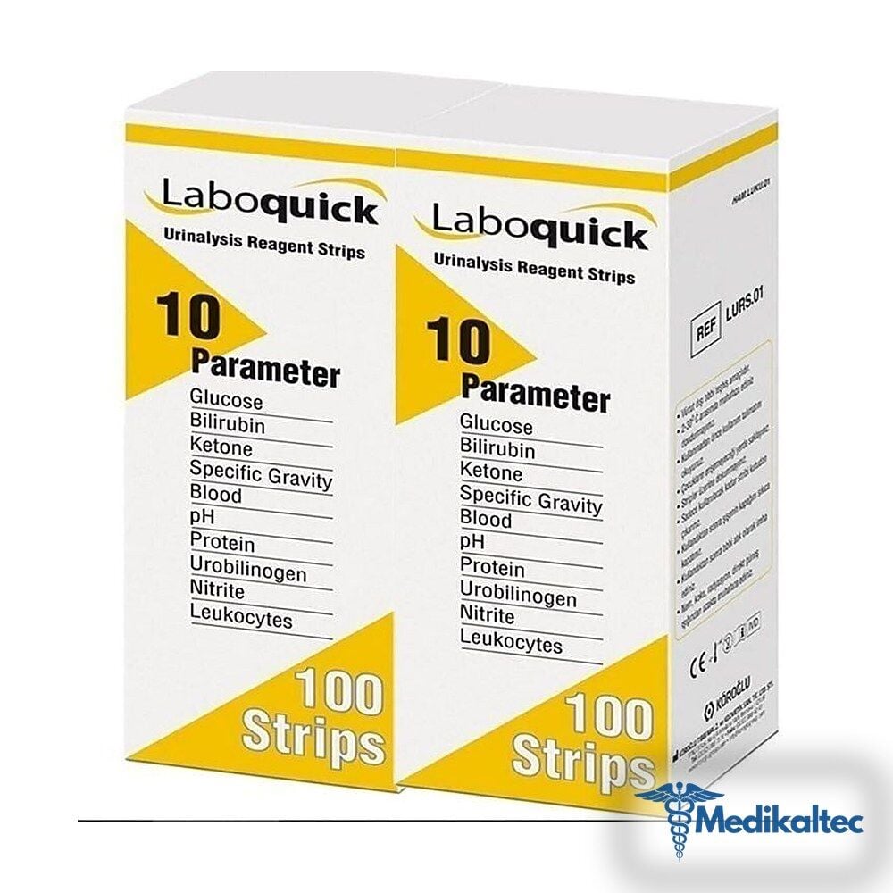 Medikaltec Laboquick Keton Çubuğu Idrar Stribi 100LÜ Kutu 10 Parametre 2 Kutu 200 Adet Medikaltec1971 - Görsel 1 (Ön görünüm)
