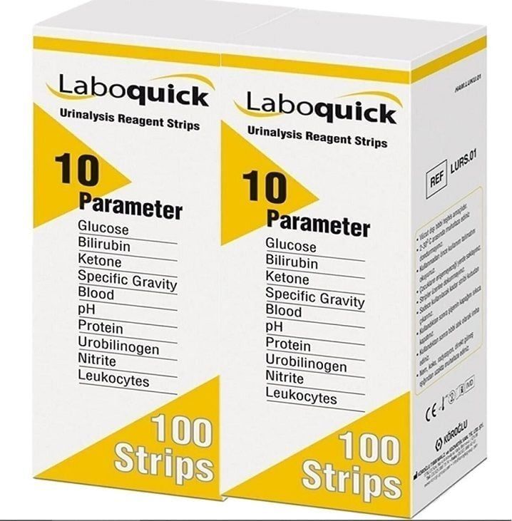 Medikaltec Laboquick İdrar Analiz Stribi ( 10 PARAMETRE-100 Test ) Medikaltec1973 - Görsel 1 (Ön görünüm)