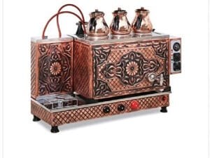 3 Demlikli Bakır  Çay Kazanı (GAZ+ELK) 35 lt Tam otomatik sistem