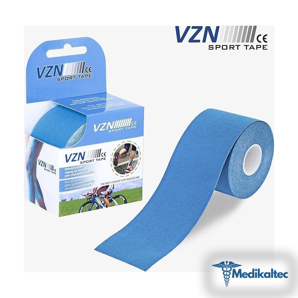Medikaltec Tape Mavi Renk Kinesio Ağrı Bandı 5 Metre X 5 Cm Medikaltec3999 - Görsel 1 (Ön görünüm)